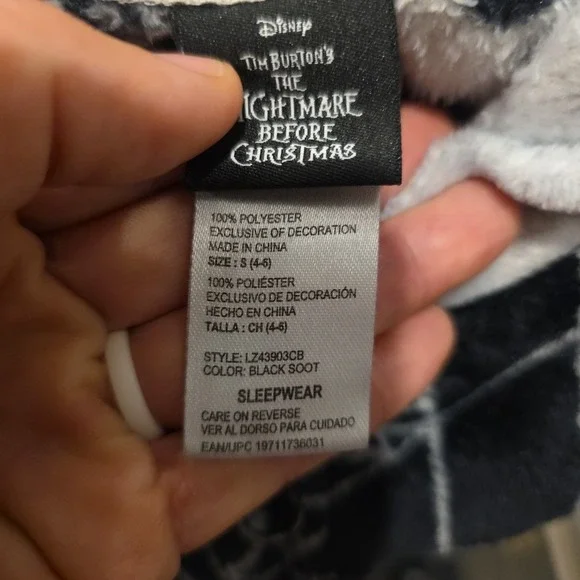 Disney NIGHTMARE BEFORE CHRISTMAS Fleece Sleepwear Costume Adult‎ Medium - Picture 4 of 4